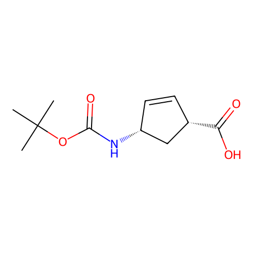 (1R,4S)-(+)-4-(Boc-amino)-2-cyclopentene-1-carboxylic acid structure