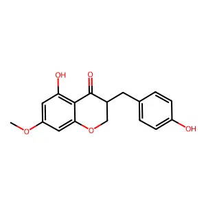 5-Hydroxy-3-(4-hydroxybenzyl)-7-methoxychroman-4-one structure