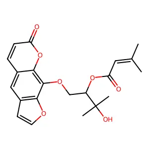 Heraclenol 2'-O-senecioate structure