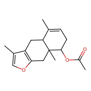 1beta-Acetoxyeudesma-3,7(11)-dien-8,12-olide structure