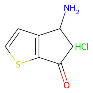 4-amino-4,5-dihydro-6H-cyclopenta[b]thiophen-6-one hydrochloride structure