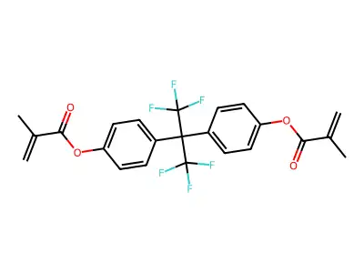 Hexafluoro-2,2-bis(4-methacryloxyphenyl)propane structure
