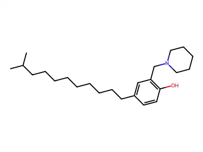 Phenol, 4-isododecyl-2-(1-piperidinylmethyl)- structure