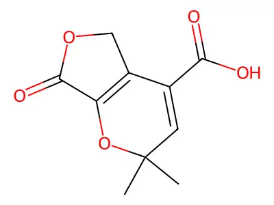 2H-Furo(3,4-b)pyran-4-carboxylic acid, 5,7-dihydro-2,2-dimethyl-7-oxo- structure