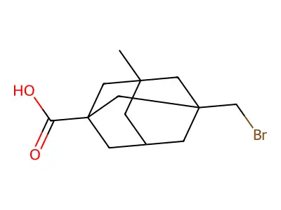 3-(Bromomethyl)-5-methyladamantane-1-carboxylic acid structure