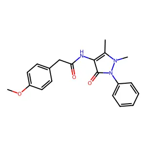 N-(1,5-dimethyl-3-oxo-2-phenyl-2,3-dihydro-1H-pyrazol-4-yl)-2-(4-methoxyphenyl)acetamide structure