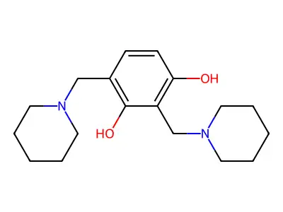 1,3-Benzenediol, 2,4-bis(1-piperidinylmethyl)- structure