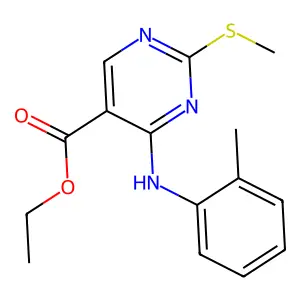 Ethyl 2-(methylthio)-4-(o-tolylamino)pyrimidine-5-carboxylate structure