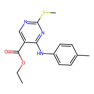 Ethyl 4-(4-methylanilino)-2-methylsulfanylpyrimidine-5-carboxylate structure