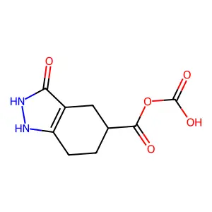 4,5,6,7-tetrahydro-3-oxo-2H-indazole-5,5-dicarboxylic acid structure