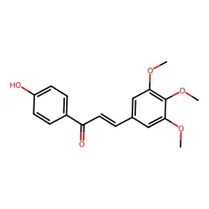 (E)-1-(4-hydroxyphenyl)-3-(3,4,5-trimethoxyphenyl)prop-2-en-1-one structure