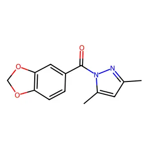 1H-Pyrazole, 1-(1,3-benzodioxol-5-ylcarbonyl)-3,5-dimethyl- structure