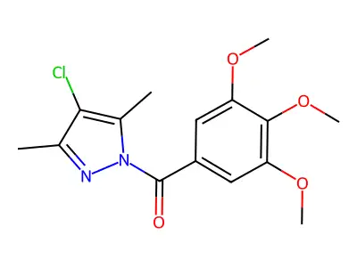 1H-Pyrazole, 4-chloro-3,5-dimethyl-1-(3,4,5-trimethoxybenzoyl)- structure