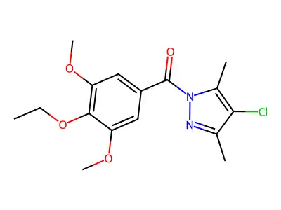 1H-Pyrazole, 4-chloro-1-(ethoxy-3,5-dimethoxybenzoyl)-3,5-dimethyl- structure