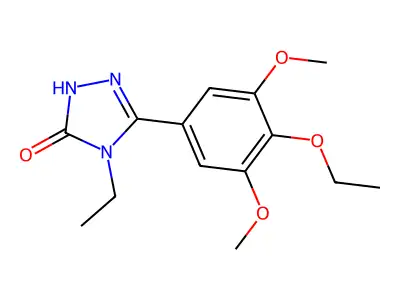 3H-1,2,4-Triazol-3-one, 2,4-dihydro-5-(4-ethoxy-3,5-dimethoxyphenyl)-4-ethyl- structure