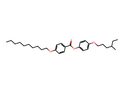Benzoic acid, 4-(decyloxy)-, 4-[(4-methylhexyl)oxy]phenyl ester structure