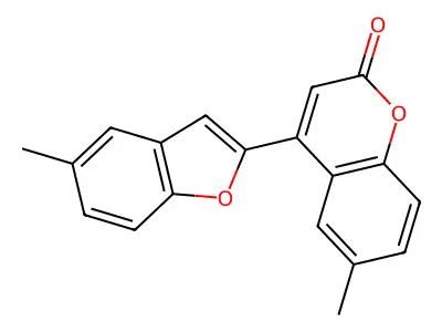2H-1-Benzopyran-2-one, 6-methyl-4-(5-methyl-2-benzofuranyl)- structure