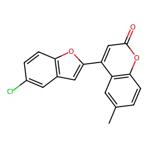 2H-1-Benzopyran-2-one, 4-(5-chloro-2-benzofuranyl)-6-methyl- structure