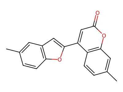 2H-1-Benzopyran-2-one, 7-methyl-4-(5-methyl-2-benzofuranyl)- structure