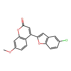 2H-1-Benzopyran-2-one, 4-(5-chloro-2-benzofuranyl)-7-methoxy- structure