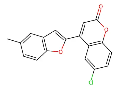 2H-1-Benzopyran-2-one, 6-chloro-4-(5-methyl-2-benzofuranyl)- structure