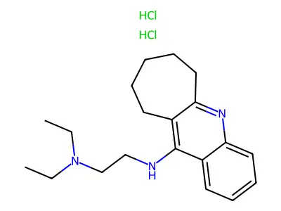 1,2-Ethanediamine, N,N-diethyl-N'-(7,8,9,10-tetrahydro-6H-cyclohepta(b)quinolin-11-yl)-, dihydrochloride structure