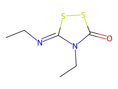 1,2,4-Dithiazolidin-3-one, 4-ethyl-5-(ethylimino)- structure