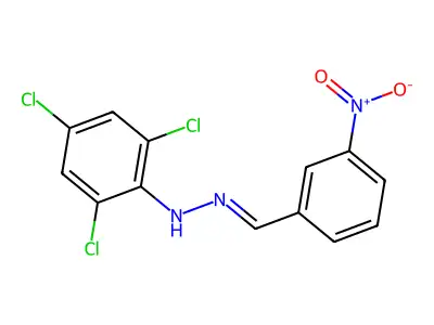 2,4,6-trichloro-N-[(E)-(3-nitrophenyl)methylideneamino]aniline structure