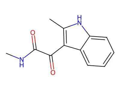 N-methyl-2-(2-methyl-1H-indol-3-yl)-2-oxoacetamide structure
