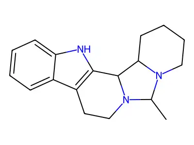 2H,6H-Pyrido(1'',2'':3',4')imidazo(1',5':1,2)pyrido(3,4-b)indole, 1,3,4,8,9,14,14b,14c-octahydro-6-methyl- structure