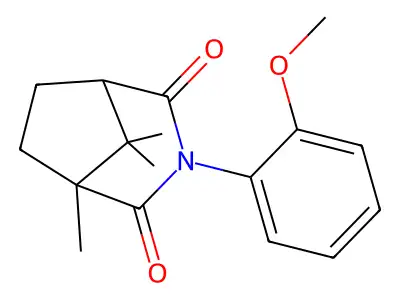 (1S,5R)-3-(2-methoxyphenyl)-1,8,8-trimethyl-3-azabicyclo[3.2.1]octane-2,4-dione structure