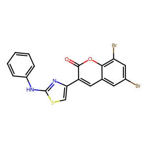 6,8-dibromo-3-[2-(phenylamino)-1,3-thiazol-4-yl]-2H-chromen-2-one structure