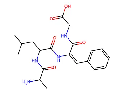 Glycine, N-(N-(N-L-alanyl-D-leucyl)-(Z)-alpha,beta-didehydrophenylalanyl)- structure
