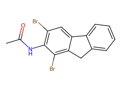2-Acetamido-1,3-dibromofluorene structure