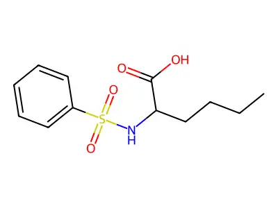 2-Benzenesulfonamidohexanoic acid structure