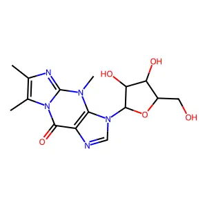 3-Ribofuranosyl-4,9-dihydro-4,6,7-trimethyl-9-oxoimidazo(1,2-a)purine structure