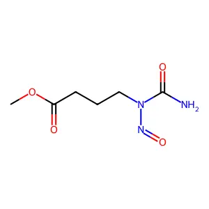 Butanoic acid, 4-((aminocarbonyl)nitrosoamino)-, methyl ester structure