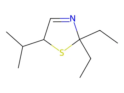 3-Thiazoline, 2,2-diethyl-5-isopropyl- structure