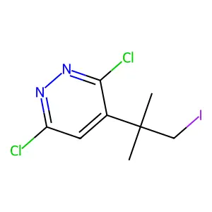 Pyridazine, 3,6-dichloro-4-(2-iodo-1,1-dimethylethyl)- structure