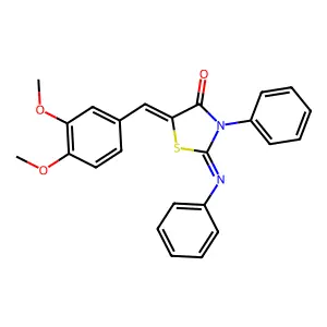 5-(3,4-Dimethoxybenzylidene)-3-phenyl-2-(phenylimino)-1,3-thiazolidin-4-one structure