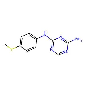 2-Amino-4-(p-(methylthio)anilino)-s-triazine structure