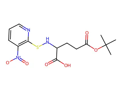 5-[(2-methylpropan-2-yl)oxy]-2-[(3-nitropyridin-2-yl)sulfanylamino]-5-oxopentanoic acid structure