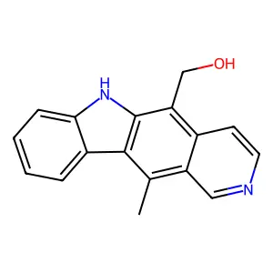 6H-Pyrido(4,3-b)carbazole, 5-(hydroxymethyl)-11-methyl- structure