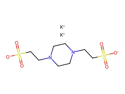 1,4-Piperazinediethanesulfonic acid, potassium salt (1:2) structure