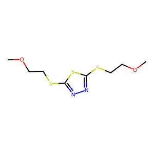2,5-Bis(2-methoxyethylsulfanyl)-1,3,4-thiadiazole structure