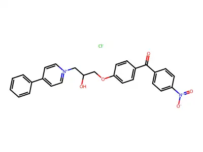1-(2-Hydroxy-3-(4-(4-nitrobenzoyl)phenoxy)propyl)-4-phenylpyridinium chloride structure