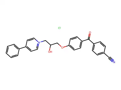 1-(3-(p-(p-Cyanobenzoyl)phenoxy)-2-hydroxypropyl)-4-phenylpyridinium chloride structure