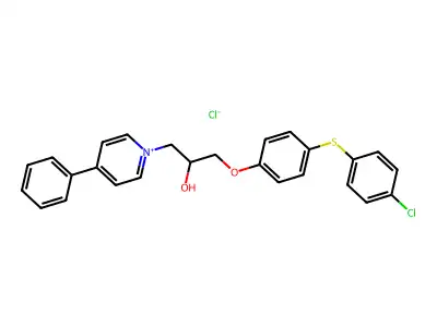 1-(3-(4-((4-Chlorophenyl)thio)phenoxy)-2-hydroxypropyl)-4-phenylpyridinium chloride structure