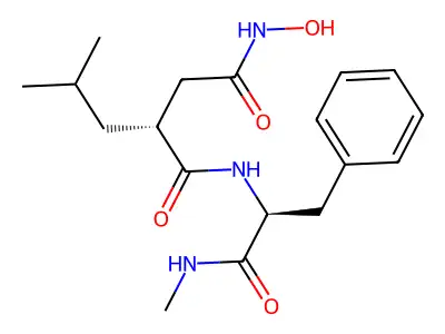 3-((benzyl)(methylaminocarbonyl)methylaminocarbonyl)N-hydroxy-5-methylhexanamide structure