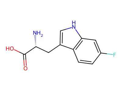 (R)-2-Amino-3-(6-fluoro-1H-indol-3-yl)propanoic acid structure
